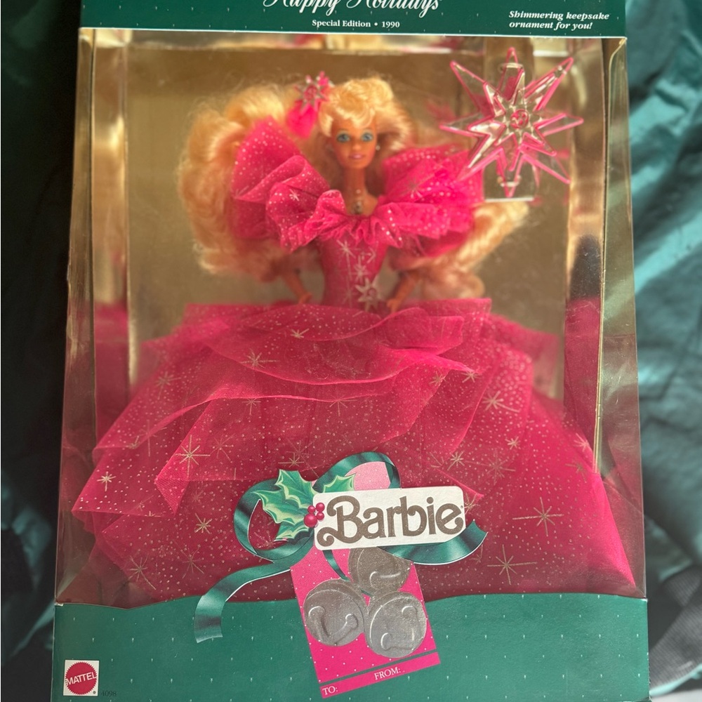 1990 Happy Holidays Barbie Special Edition Pink Sparkle Gown